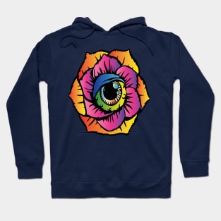 Trippy flower with eye Eye in a rose Hoodie